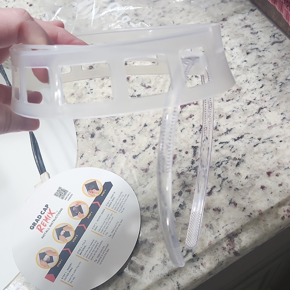 Graduation Cap Insert - White/Grey - Picture 3 of 4